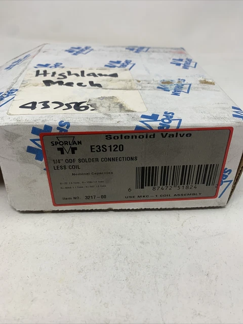 Parker Sporlan E3S120 Refrigerant Solenoid Valve
