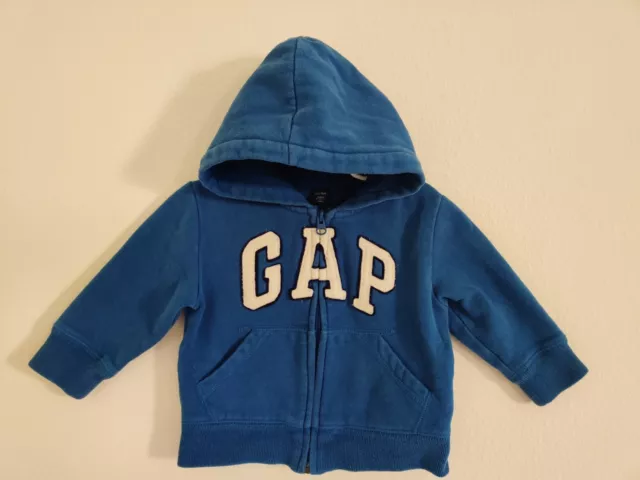 Baby Gap Fleece Zip Hoodie Jacket Light Blue Toddler Boys 18-24 Months