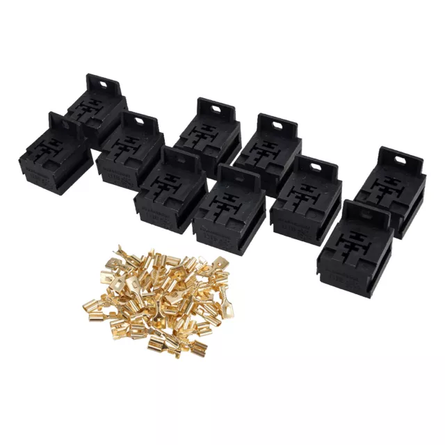 10 x 5 Pin Automotive Relay Socket Holder Mounting Base Stand With Terminals 3