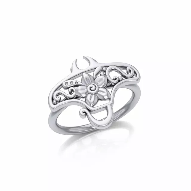 Manta Ray Stingray Filigree Sterling Silver Ring by Peter Stone Fine Jewelry