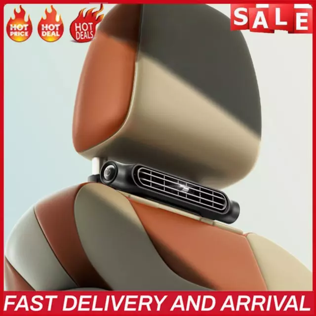 Portable Car Seat Fan 3 Speeds Adjustable Car Interior Rear Headrest Fan Cooler