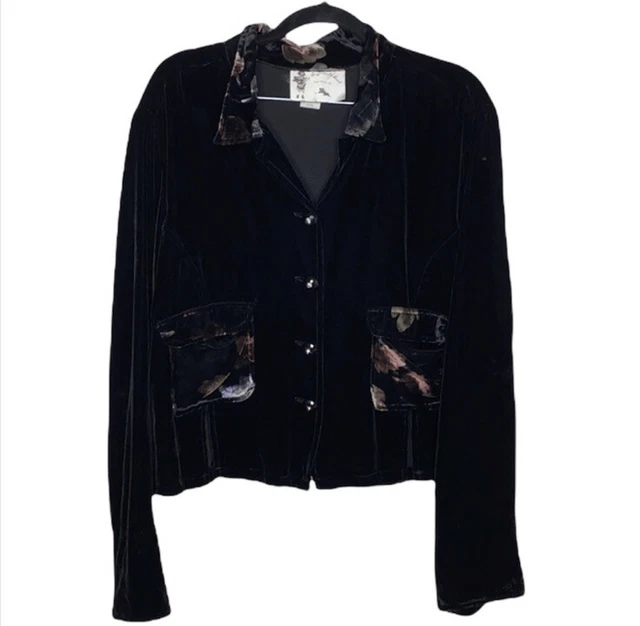 VTG My Boyfriend's Back Silk Crushed Velvet Jacket SzM
