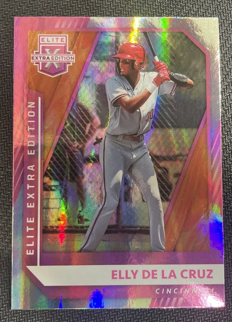 2021 Panini Elite Extra Edition Elly De La Cruz RC #163 Cincinnati Reds PINK