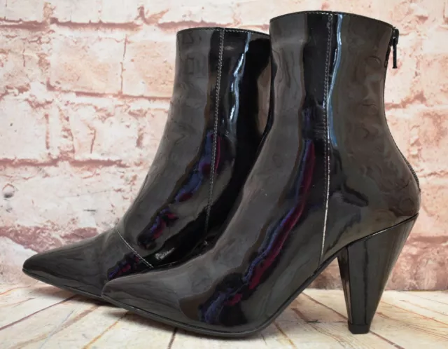 Womens Schuh Black Zip Up High Heel Ankle Boots UK 3 EUR 36