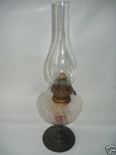 Lampe à pétrole - Napoléon III - Laiton, Verre