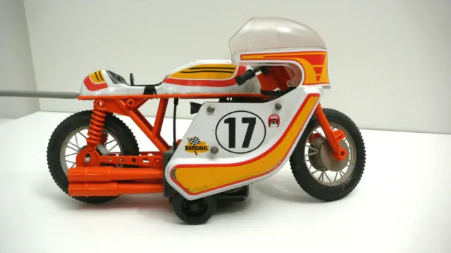 JOUSTRA  MOTO COURSE  TÉLÉGUIDÉE   1975  BON ÉTAT  Lg 30 cm   NON TESTÉE 2