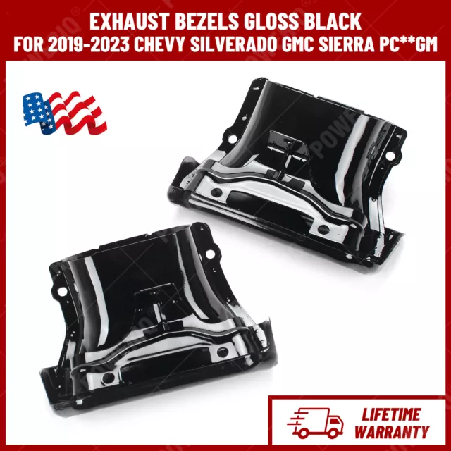 FOR 20192024 CHEVY Silverado/GMC Sierra Exhaust Tips/Bezels GLOSS