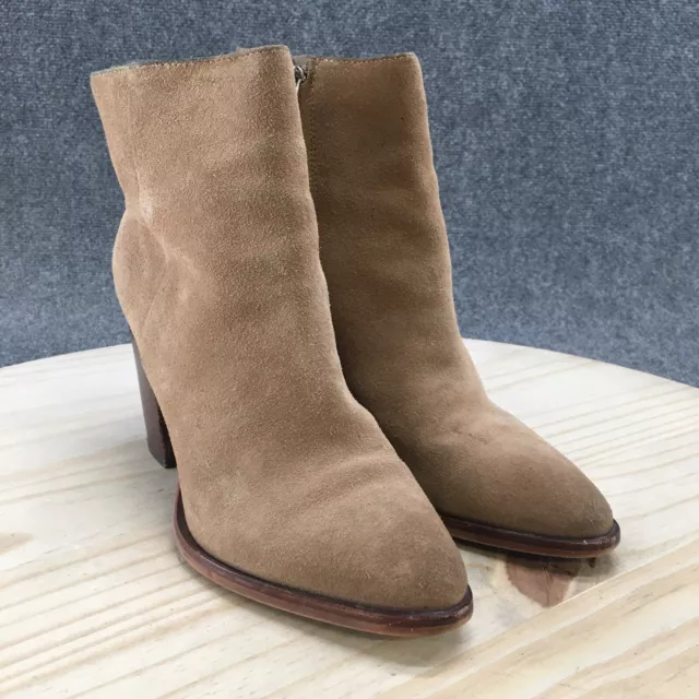 Sam Edelman Boots Womens 7M Tan Blake Ankle Bootie Block Heels Suede Casual 3