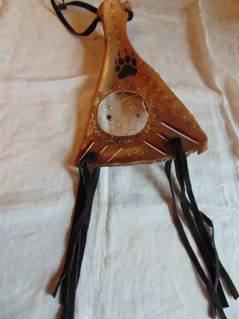 Vintage Native American Dream Catcher-Deer Shoulder Bone- Hand-Painted- VG