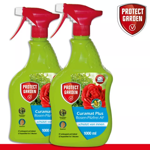 Protect Garden 2x 1000ml Curamat Plus Rosen-Pilzfrei AF Mehltau Triebsterben