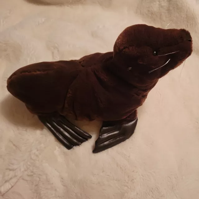 Folkmanis Sea Lion Puppet Brown Fur Leathery Flippers RETIRED Plush Toy