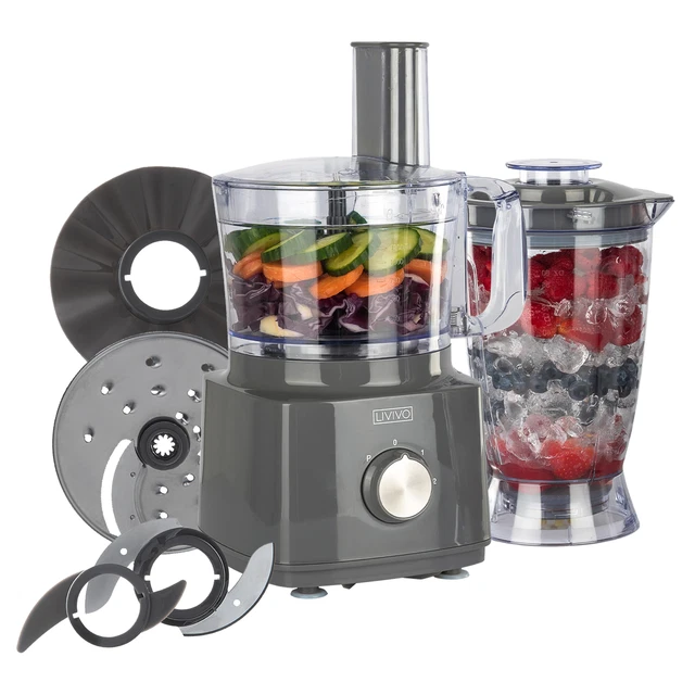 750W Küchenmaschine Mixer Häcksler Entsafter Teig 2L Mixer 2 Geschwindigkeiten Pulszerkleinerer