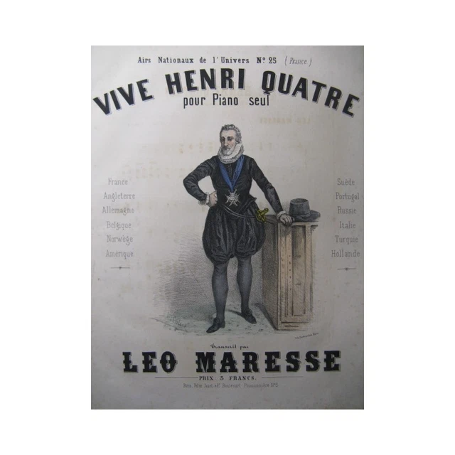 MARESSE Léo Vive Henri Quatre Piano XIXe