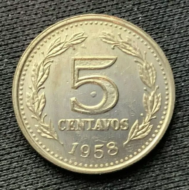 1958 Argentina 5 Centavos Coin BU UNC    High Grade World Coin    #K1472