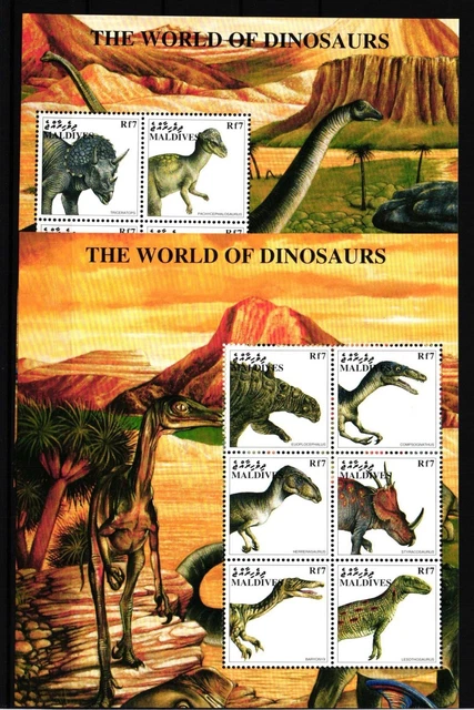 Malediven ZD-Bögen 2981-2992 postfrisch Prähistorische Tiere Dinosaurier #HR204
