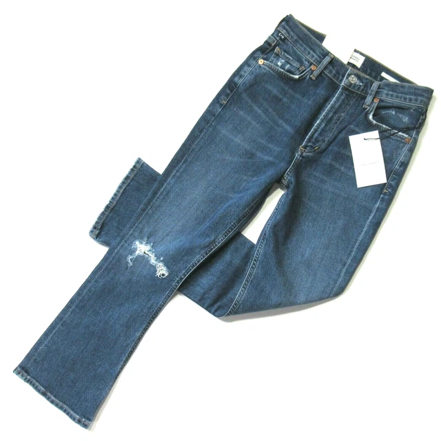 NWT CITIZENS OF Humanity Demy Cropped Flare in Slate Stretch Velvet Pants 25 49.40 PicClick