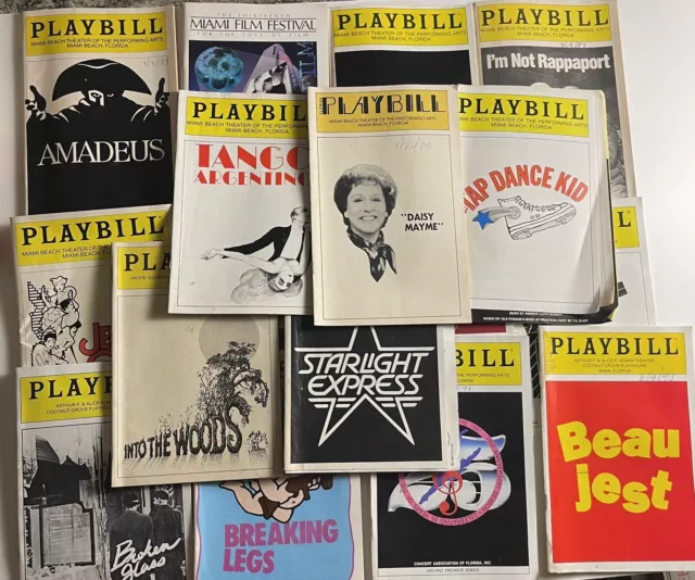 17 Theatre Programs Playbills 1980’s-90’s Jackie Gleason Theatre Amadeus Cats