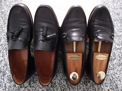 Ein Paar Herren Schwarz Leder Slipper Bally Schuhe Größe UK 9e. 