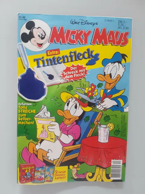 Micky Maus Heft 40 1996 mit Beilage Tintenfleck und Disneykarten