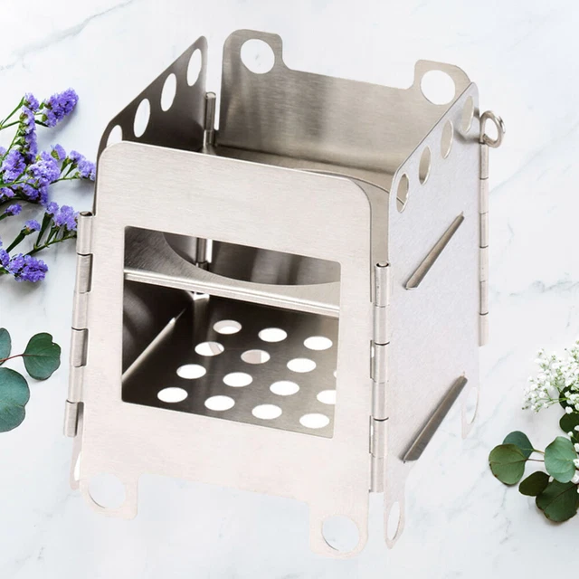 Tienda Exterior Horno Plegable De Acero Rejilla De Acero Inoxidable Silver