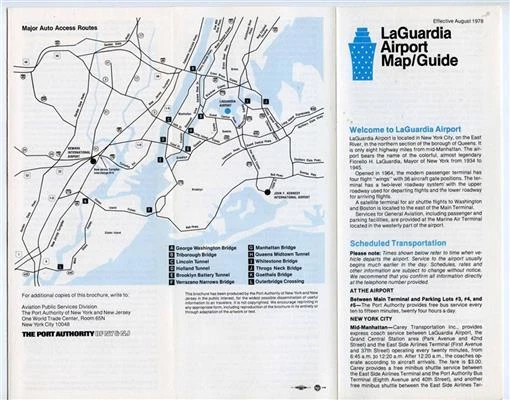 LaGuardia Airport Map Guide 1978 New York City