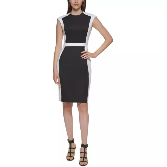 Calvin Klein Womens Scuba Midi Work Wear Sheath Dress BHFO 1299