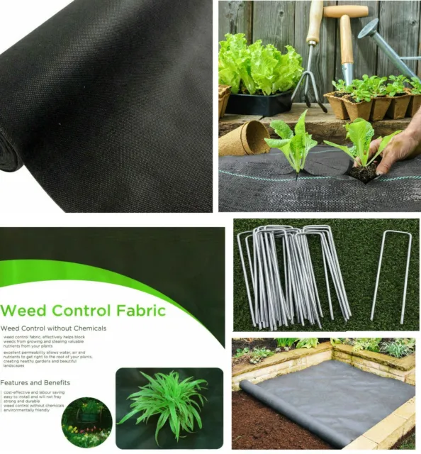 Heavy Duty Weed Control Fabric Membrane Ground Cover Sheet Mat Garden Landscape