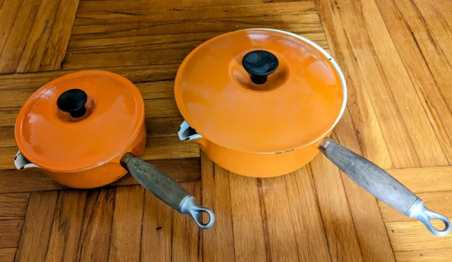 Le Creuset Saucepan With Pour Spout and Wood Handle Vintage 