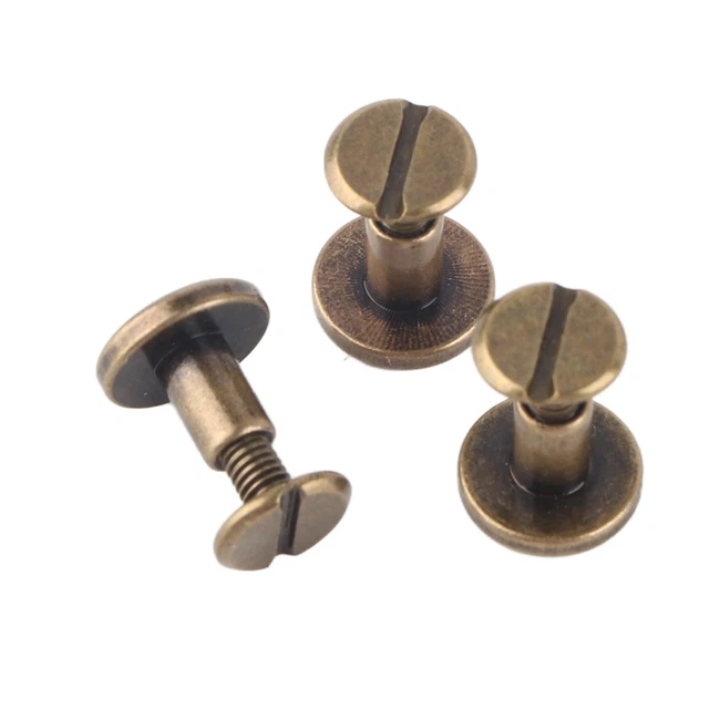 (8MM)LEATHER CRAFT RIVETS 20Sets Brass Button Studs Rivets Flat Head ...
