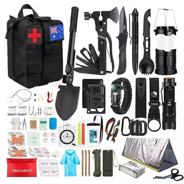 PISAU Professional Survival Kit 20 in 1 Tactical Gear for Camping Hunting Hiking