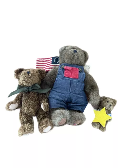 Boyds Bear Lot Of 3 You’re A Star 3” Ike Glory Bear 10” Teddy Jointed Plush Bear