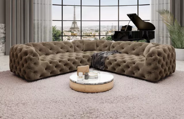 Corner sofa sofa luxury upholstered corner fabric sofa velvet lounge sofa LANZAROTE L shape