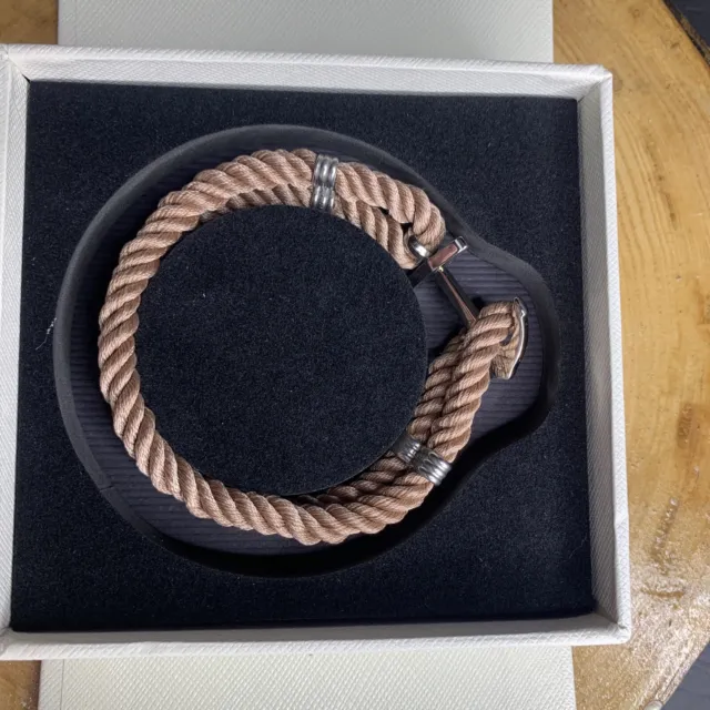 Amtier Brown Rope Bracelet 8” with Stainless Steel  Anchor Clasp New