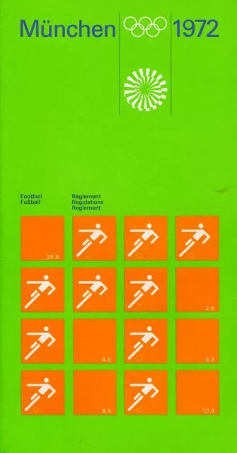 Olympische Spiele 1972 München Regelheft "Fußball" Otl Aicher OLYMPIADE OLYMPIA