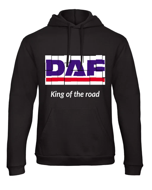 DAF retro truck lorry king of the road black hoodie sweat kangaroo pouch