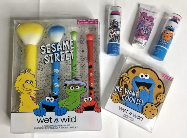 Sesame Street Wet n Wild Lot Elmo Cookie Monster Big Bird Make Up Brush Mirror