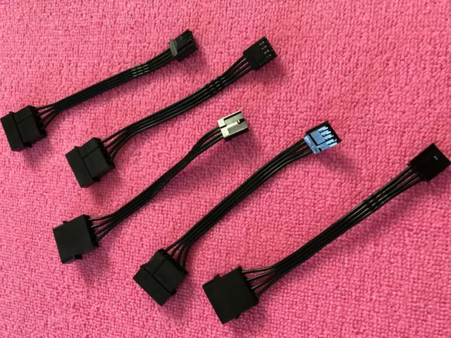 LOT 5 Pcs 4 Pin Molex To 3.5 Floppy Drive FDD Internal Power Cable Adaptor