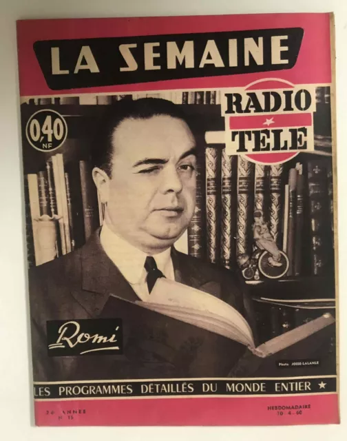 ►LA SEMAINE RADIO/TELE n°15 - 1960 - ROMI - DANIELLE DARRIEUX - MARIA MAUBAN