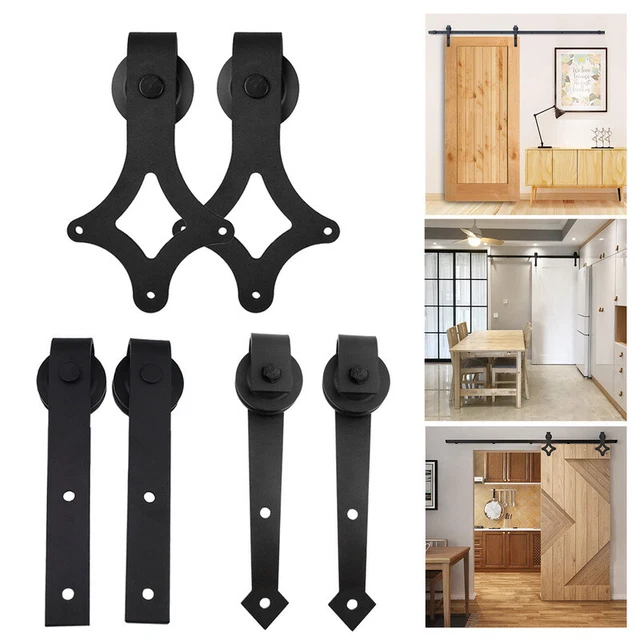 Sistema de puerta corredera pomo de puerta acero carril herraje de puerta corredera 152-363 cm