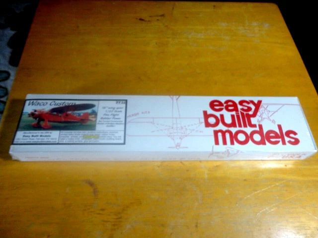 EASY BUILD MODEL ORIGINAL BOX WACO CUSTOM Airplane FREE FLIGHT or ...