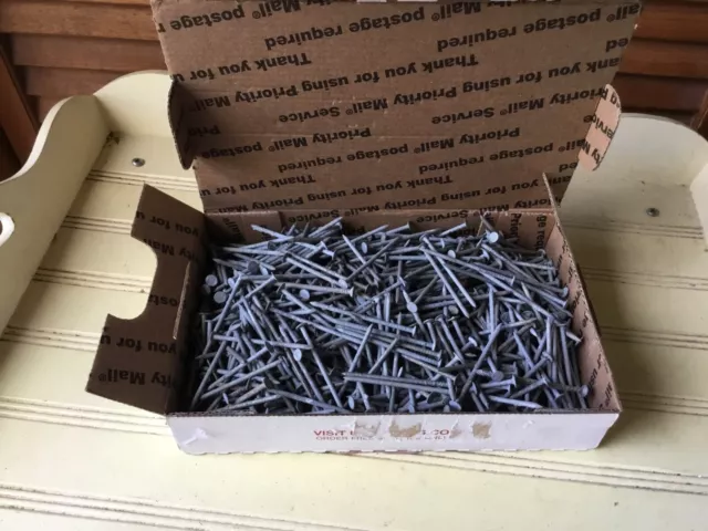 3 1/4 POUNDS of 2 1/4" LONG GALVANIZED NAILS COMMON 8 PENNY UNUSED LEFT OVERS