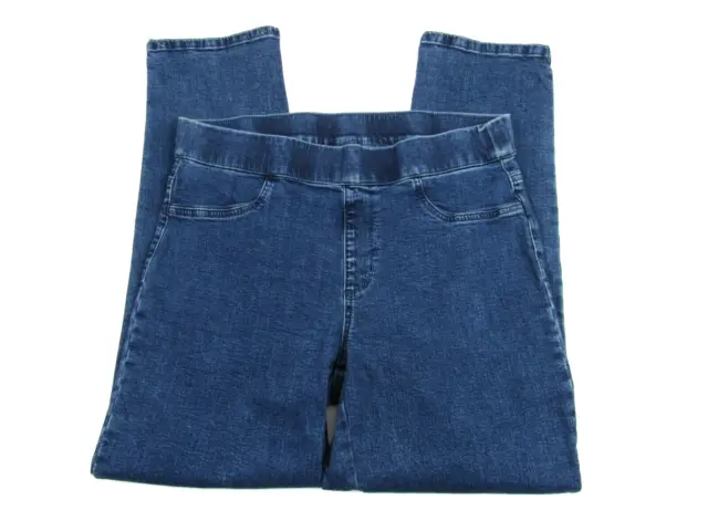 Karen Scott Mid-Rise Bootcut-Leg Women's Size Large Pull-On Blue Denim Jeans