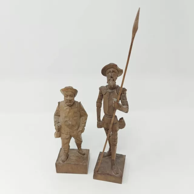 Don Quixote & Sancho Panza, Vintage Hand Carved Figurines