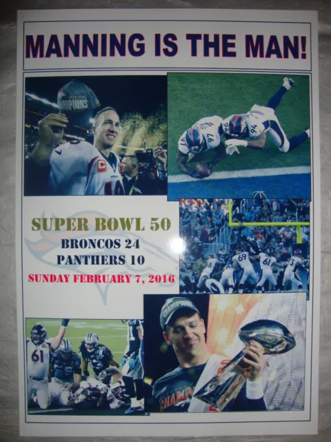 Denver Broncos 24 Carolina Panthers 10 - 2016 Super Bowl 50 - souvenir print