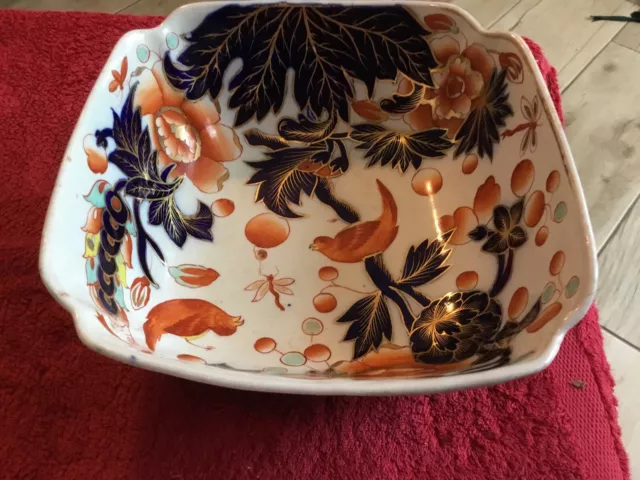 Imari Unmarked Large Bowl Chinese Late 18th C Hong Kong Pattern Ancient Hairline