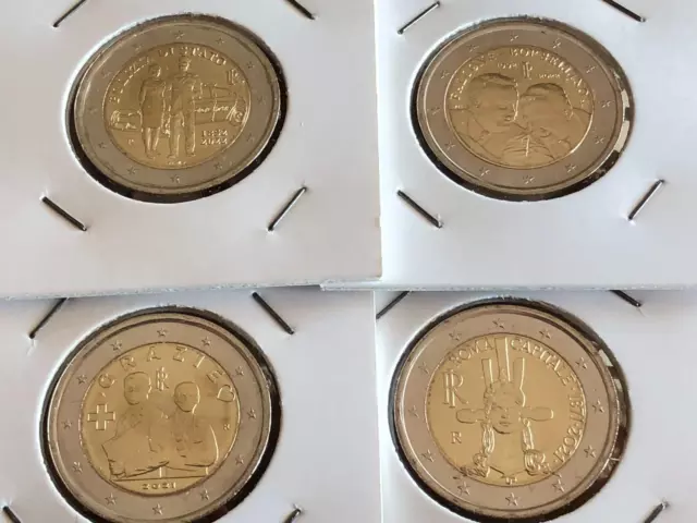 2 Euro Commemorativi Italia - 4 Monete Fior Di Conio 2021 2022