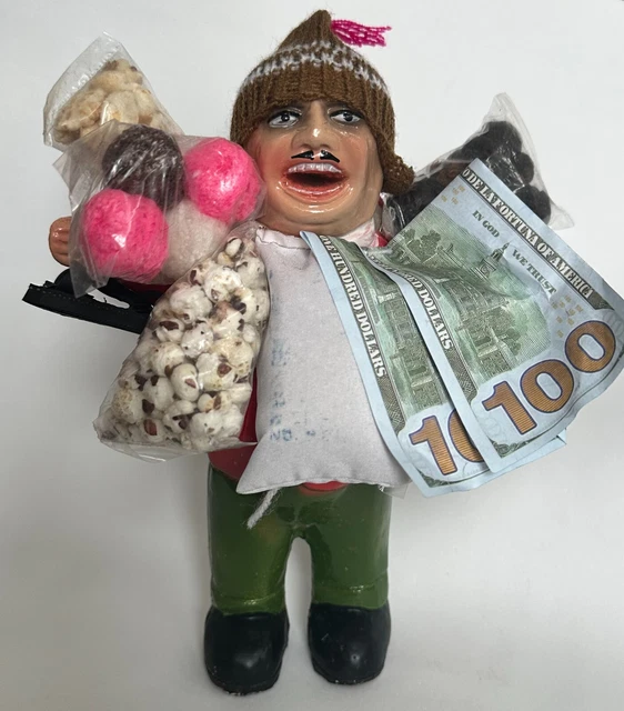 EKEKO DOLL ALASITAS Good Luck Fortune BOLIVIA Peru dinero abundance 7" EKKO