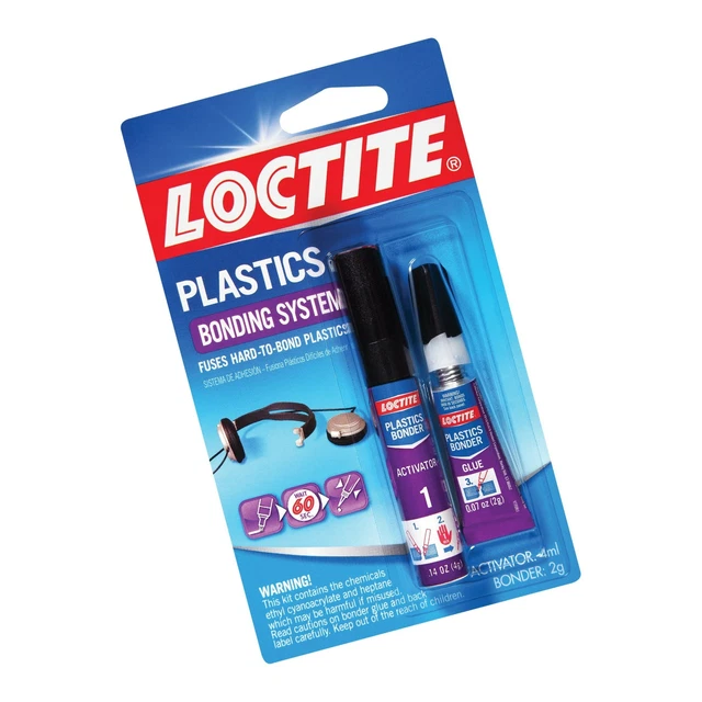 LOCTITE SUPER GLUE Plastics Bonding System with Activator 2Gram