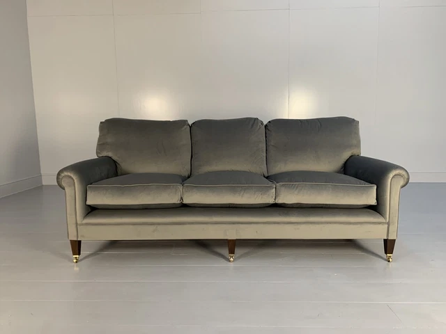 George Smith "Signature" 3-Seat Sofa - In Pale Grey Ralph Lauren Velvet - RRP...