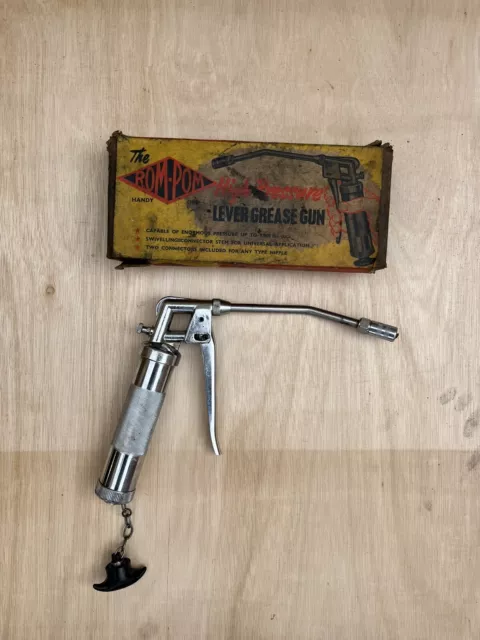 Rom Pom - Lever Grease Gun - Boxed - Classic Car Tool - Vintage